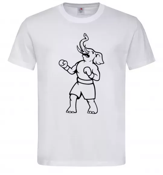 Чоловіча футболка Слон боксер Білий фото