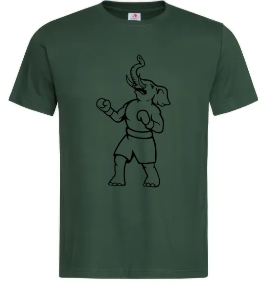 Чоловіча футболка Слон боксер Темно-зелений фото