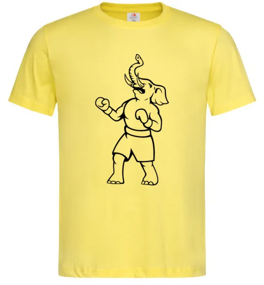Чоловіча футболка Слон боксер Лимонний фото