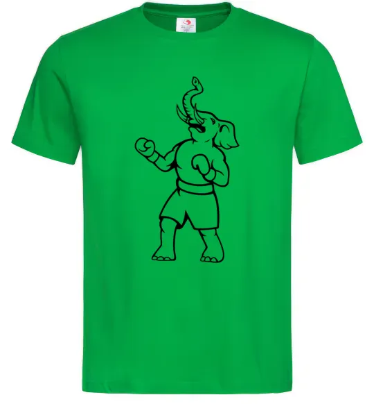 Чоловіча футболка Слон боксер Зелений фото