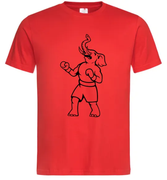 Чоловіча футболка Слон боксер Червоний фото
