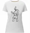 Женская премиум футболка Слон боксер Белый фото