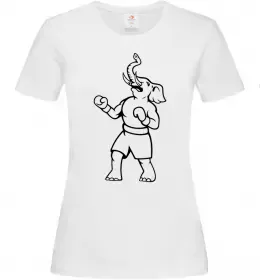 Жіноча футболка Слон боксер Білий фото