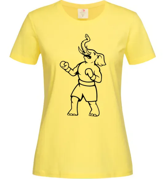 Жіноча футболка Слон боксер Лимонний фото