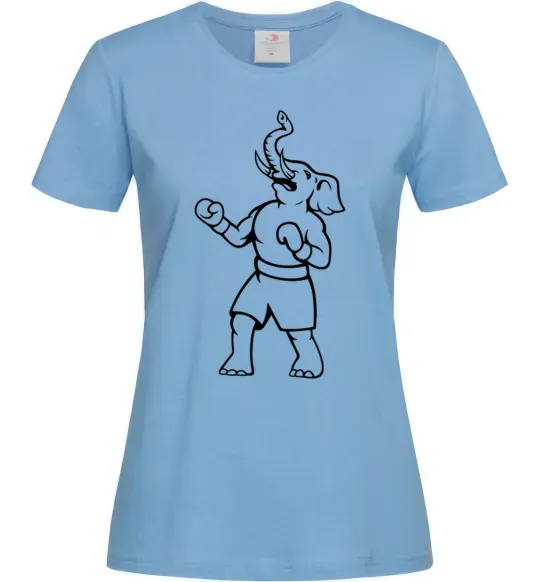 Жіноча футболка Слон боксер Блакитний фото