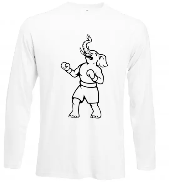 Лонгслив Слон боксер Белый фото