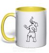 Чашка с цветной ручкой Слон боксер Солнечно желтый фото