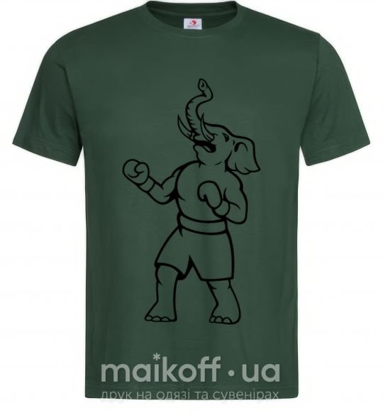 Мужская футболка Слон боксер Темно-зеленый фото