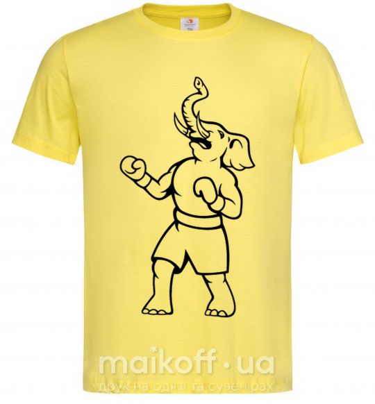 Мужская футболка Слон боксер Лимонный фото