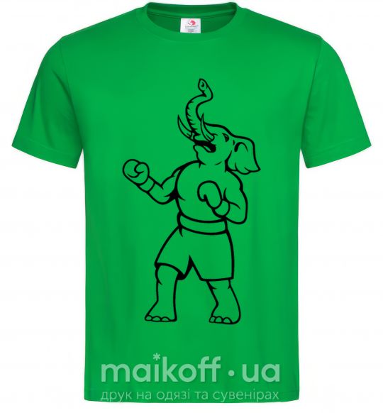 Чоловіча футболка Слон боксер Зелений фото