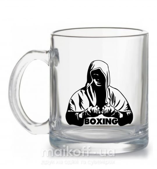 Чашка скляна Boxing Прозорий фото