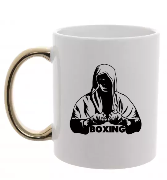 Чашка с цветной ручкой Boxing Золото фото
