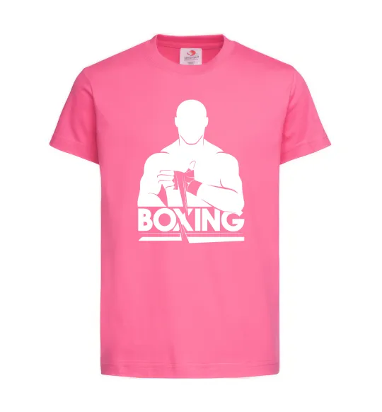 Детская футболка Boxing man Ярко-розовый фото