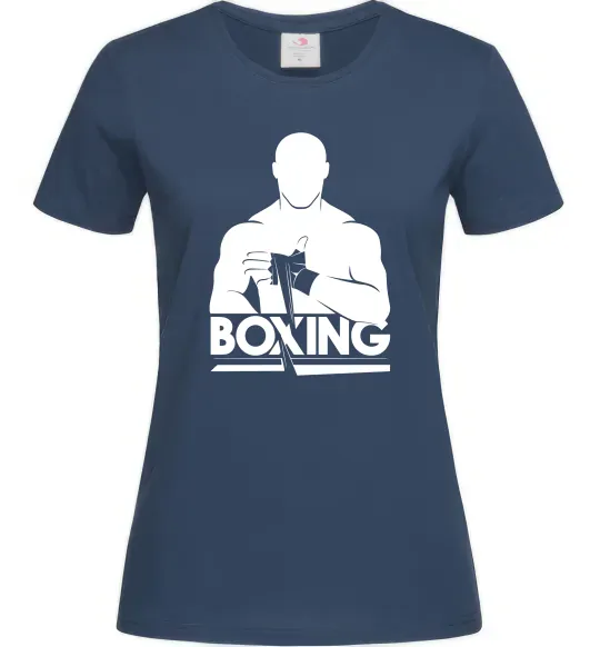 Женская футболка Boxing man Темно-синий фото