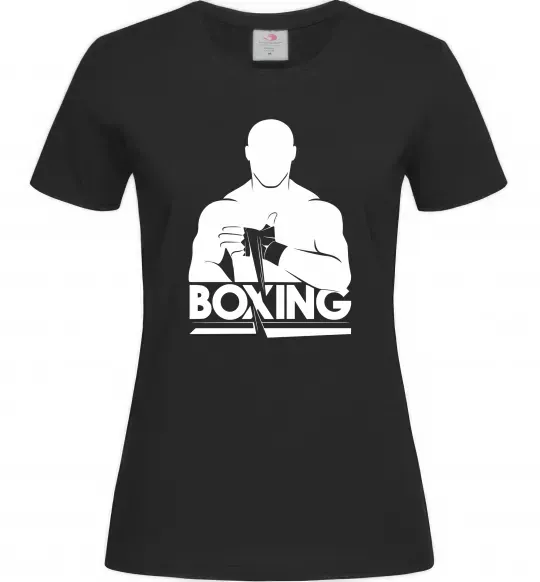 Женская футболка Boxing man Черный фото