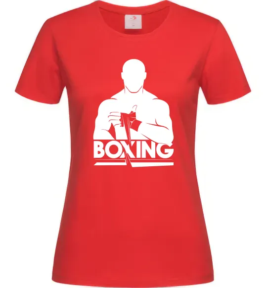 Женская футболка Boxing man Красный фото