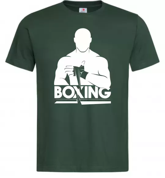 Мужская футболка Boxing man Темно-зеленый фото