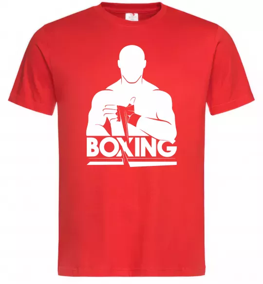 Мужская футболка Boxing man Красный фото