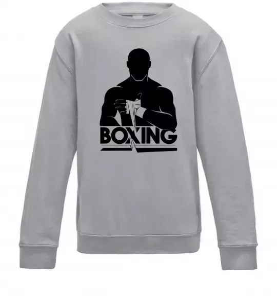 Детский Свитшот Boxing man Серый меланж фото