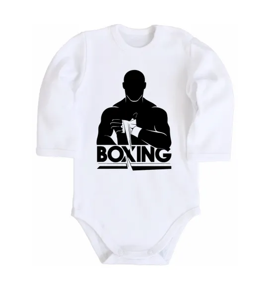 Детский боди Boxing man Белый фото