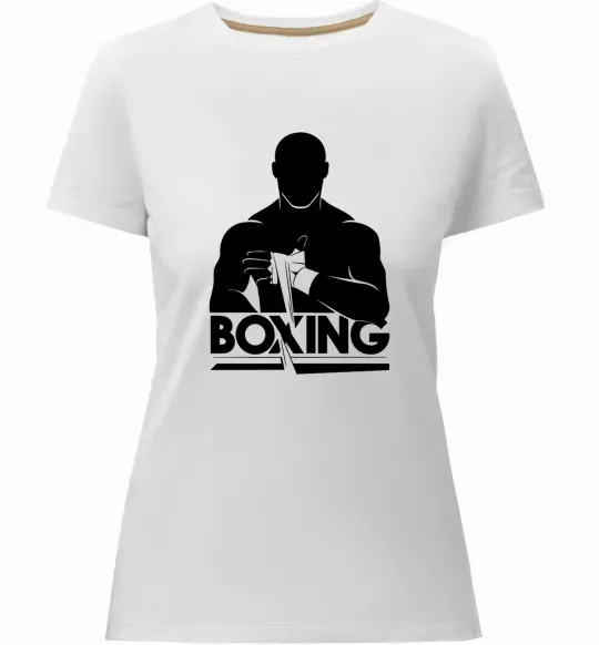 Жіноча преміум футболка Boxing man Білий фото