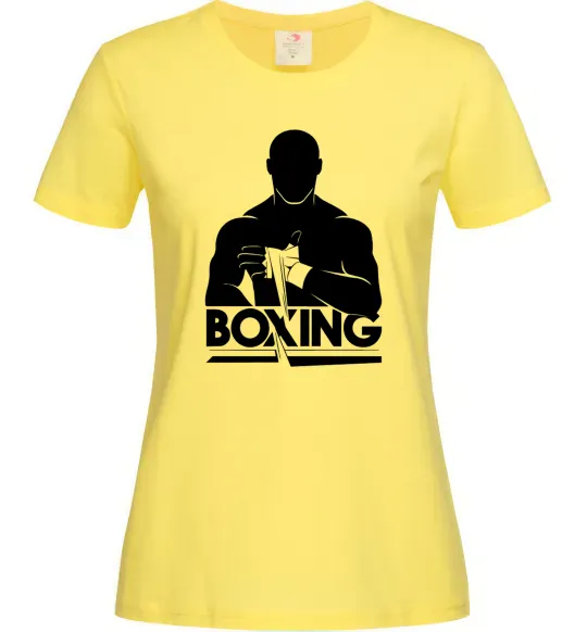 Женская футболка Boxing man Лимонный фото