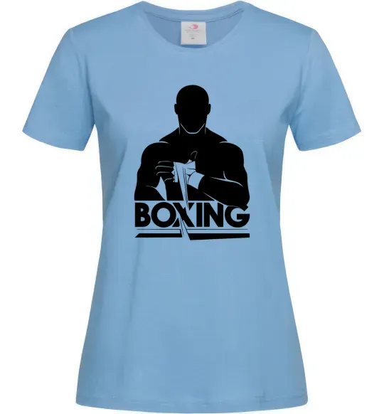 Женская футболка Boxing man Голубой фото