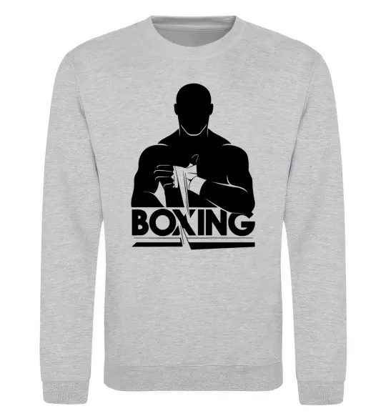 Свитшот Boxing man Серый меланж фото