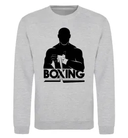 Свитшот Boxing man Серый меланж фото