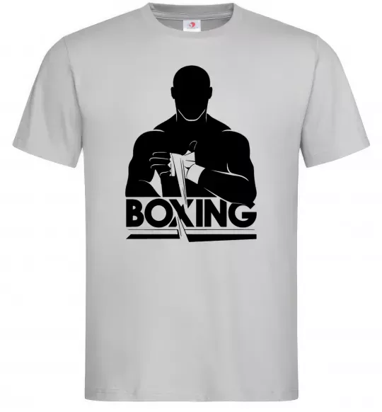 Мужская футболка Boxing man Серый фото