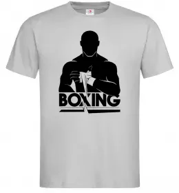 Мужская футболка Boxing man Серый фото