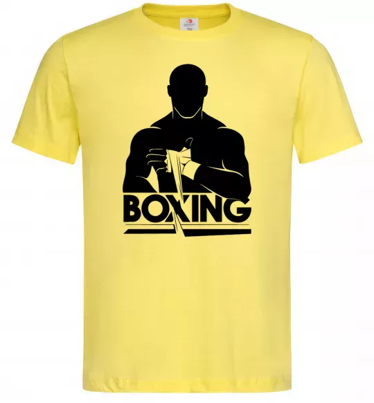 Мужская футболка Boxing man Лимонный фото