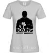 Женская футболка Boxing man Серый фото