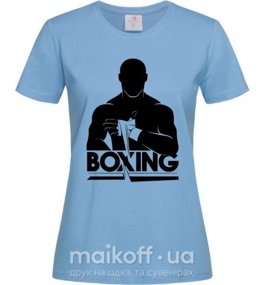 Жіноча футболка Boxing man Блакитний фото