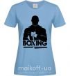 Жіноча футболка Boxing man Блакитний фото