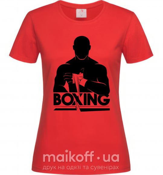 Женская футболка Boxing man Красный фото