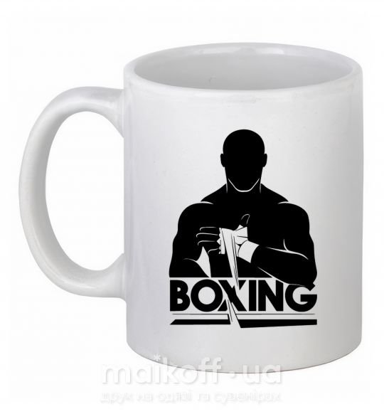 Чашка керамічна Boxing man Білий фото