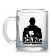 Чашка стеклянная Boxing man Прозрачный фото