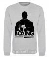 Свитшот Boxing man Серый меланж фото