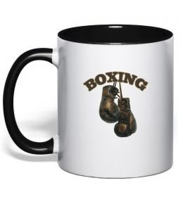 Чашка з кольоровою ручкою Перчатки бокс Чашка з кольоровою ручкою Перчатки бокс