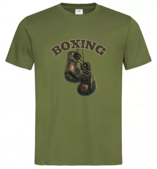 Чоловіча футболка Перчатки бокс Оливковий фото