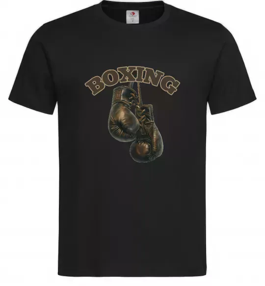 Чоловіча футболка Перчатки бокс Чорний фото