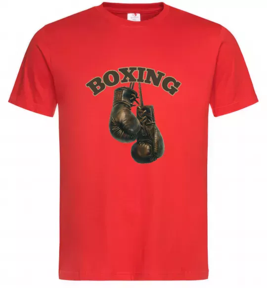 Чоловіча футболка Перчатки бокс Червоний фото