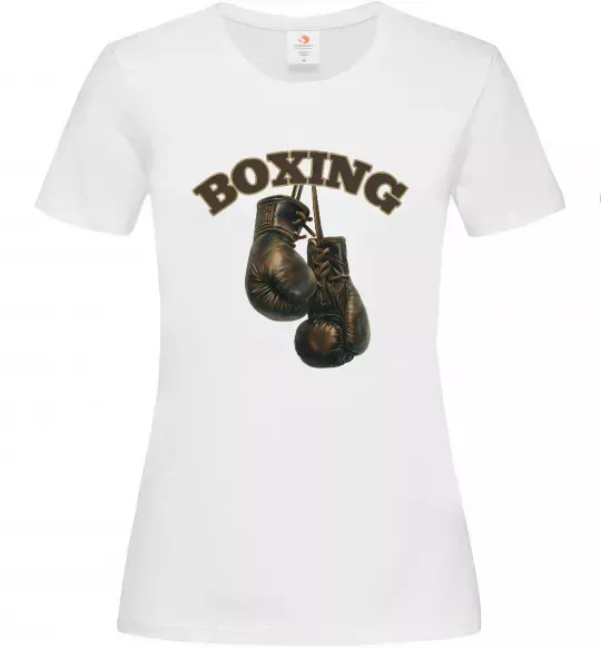 Жіноча футболка Перчатки бокс Білий фото