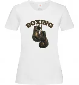 Жіноча футболка Перчатки бокс Білий фото