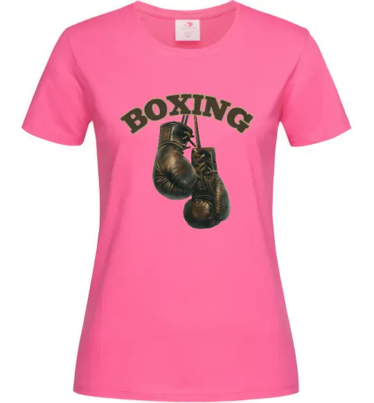 Жіноча футболка Перчатки бокс Яскраво-рожевий фото