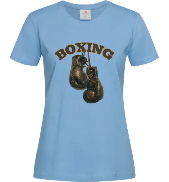 Жіноча футболка Перчатки бокс Блакитний фото