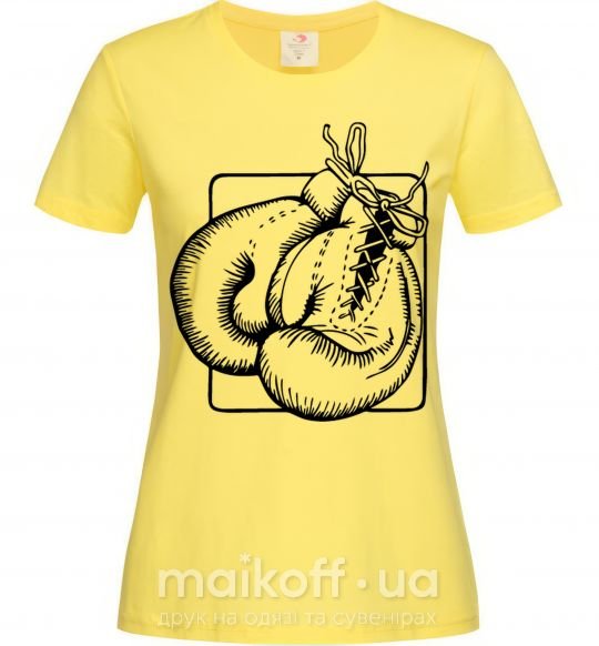 Женская футболка Перчатки бокс Лимонный фото