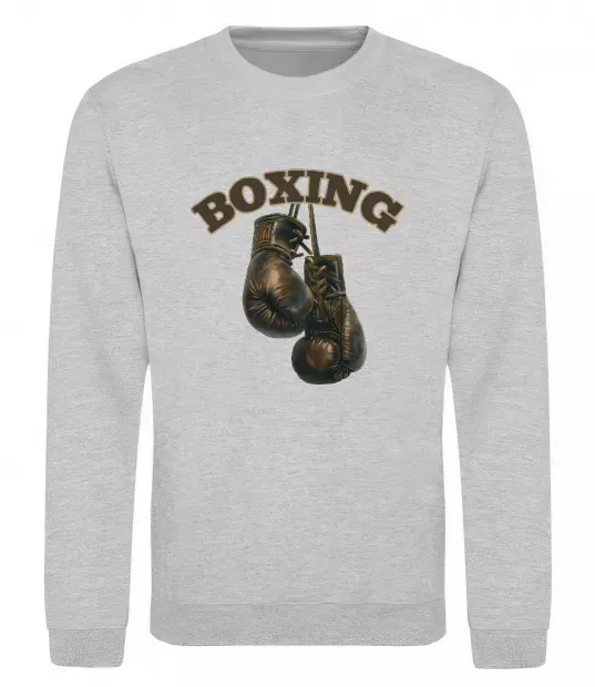 Свитшот Перчатки бокс Серый меланж фото