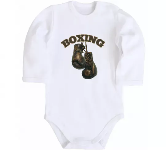 Детский боди Перчатки бокс Белый фото